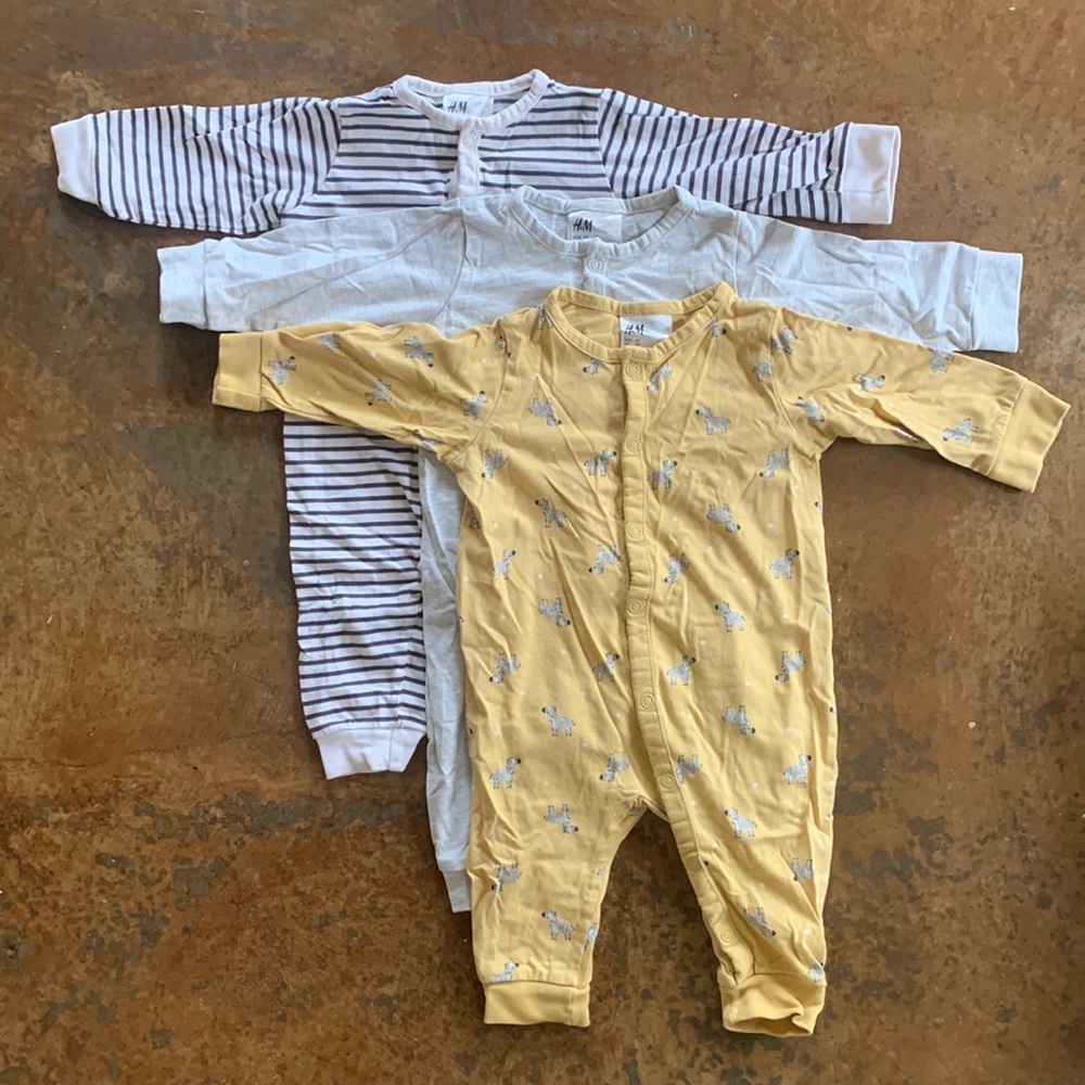 3 pack cotton pyjama jumpsuit